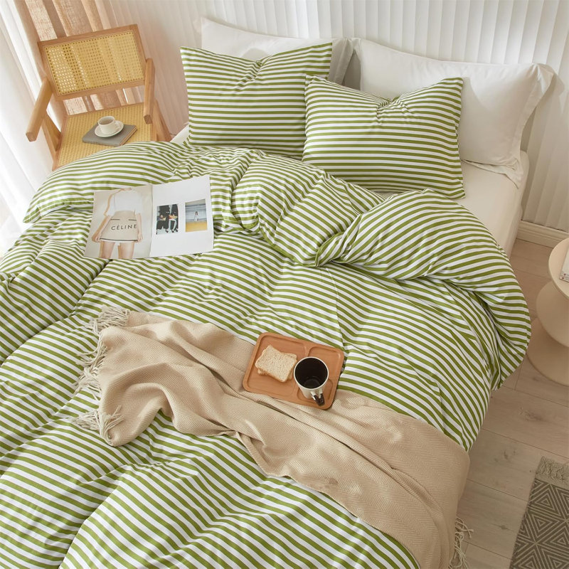 Microfiber Modern Style Comforter Set, Full Duvet Cover + 2 Full Pillowcases