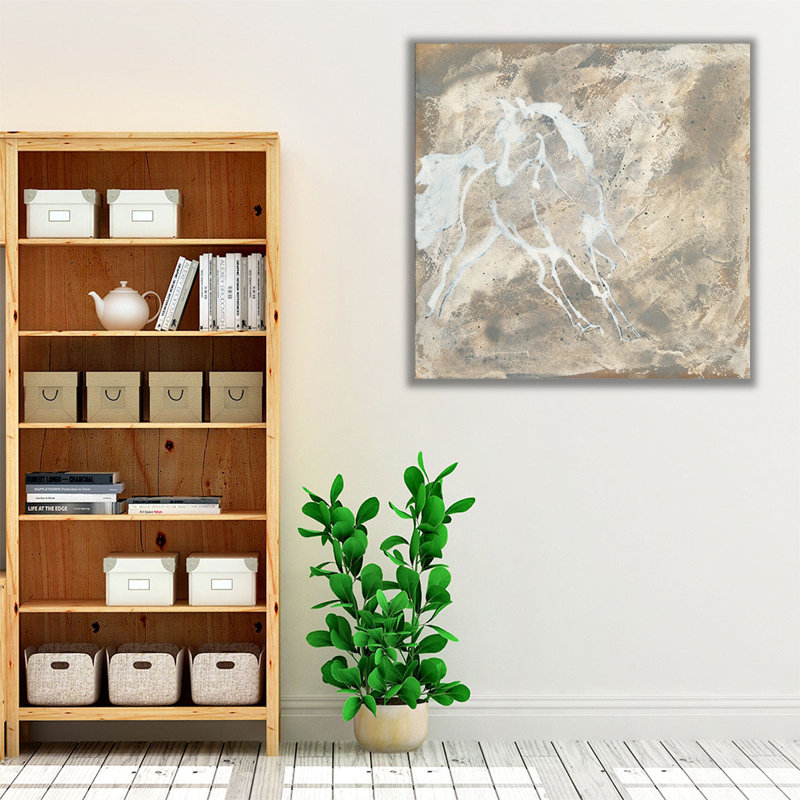 White Horse I - reproduction d'art sur toile, H 24 po x l 24 po