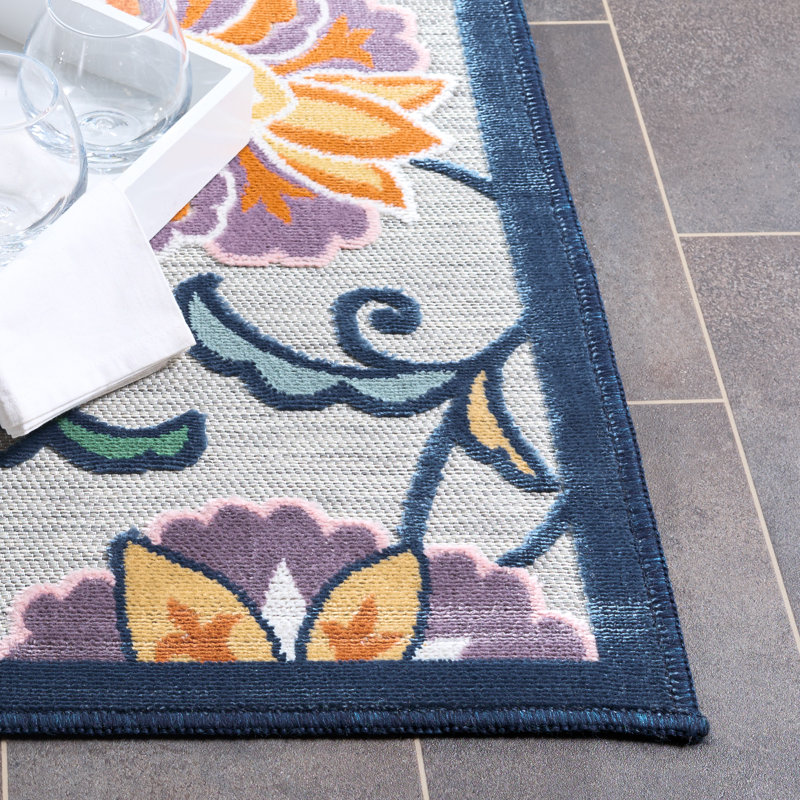 Tapis Cabana 432 à motif floral pour intérieur/extérieur, Rectangle 5'-1 x 7'-6