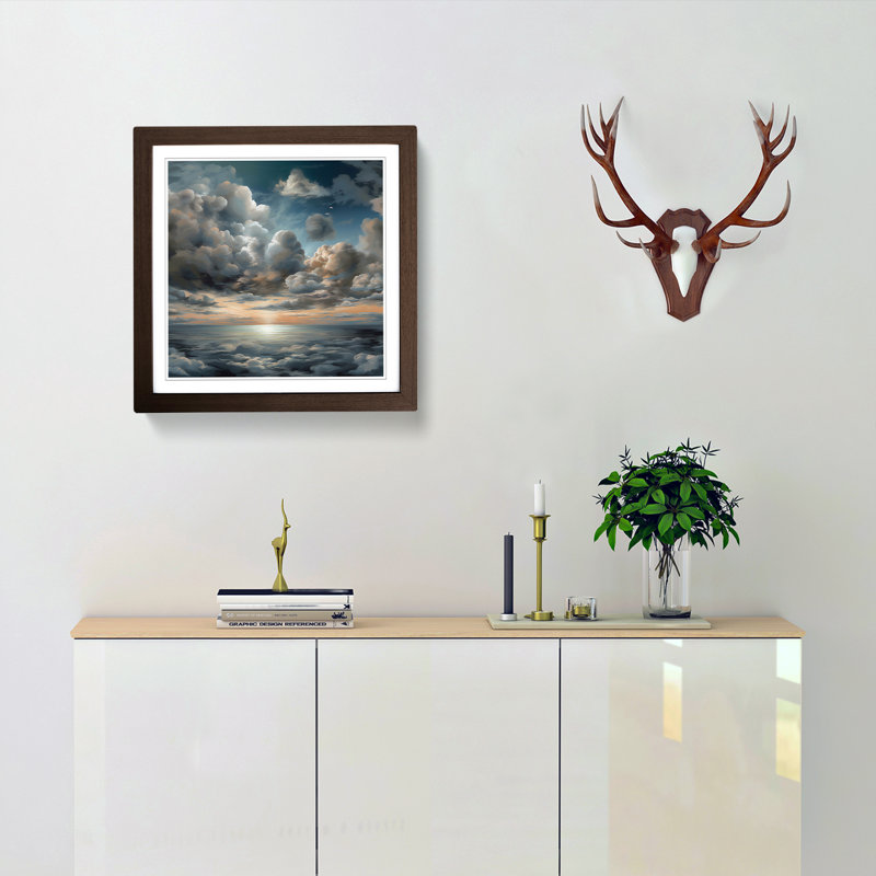 Cloudy Sky Digital Art - Framed Print, Walnut