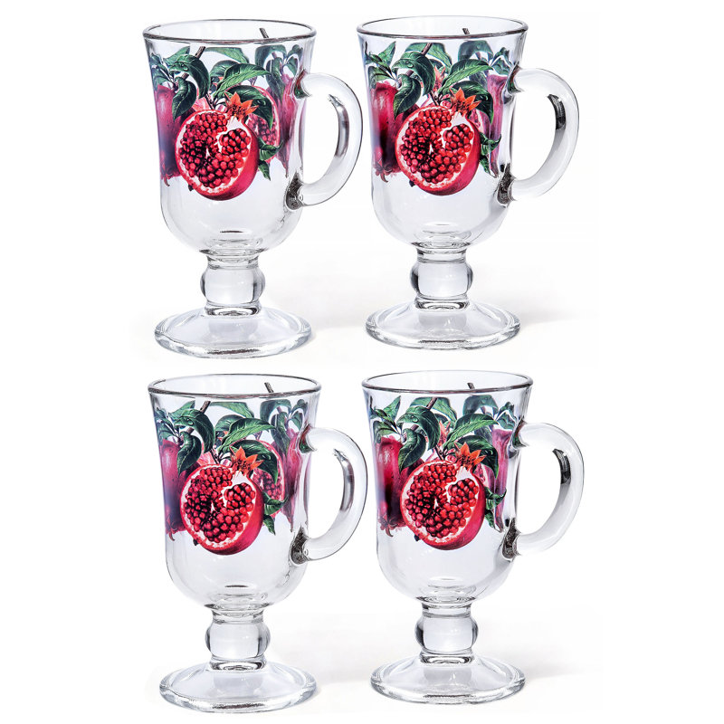 Pomegranate Irish Coffee Glass Mug
