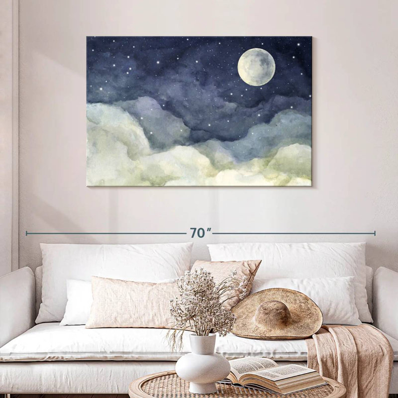 Oberle Moon And Clouds, 30" H x 45" W