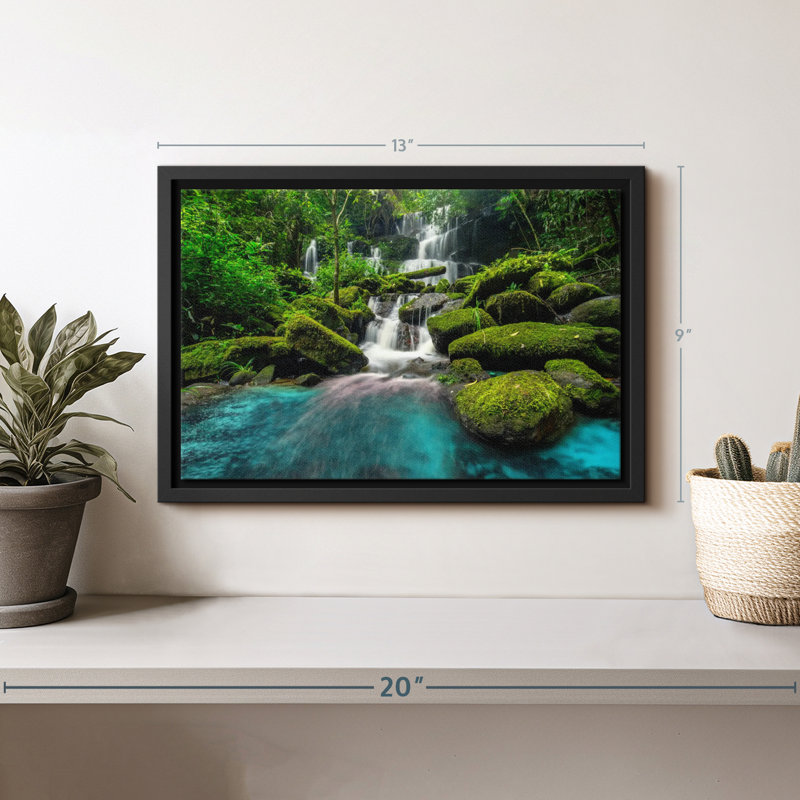" Forest Waterfall Scene Wall Art ", 9" H x 13" W