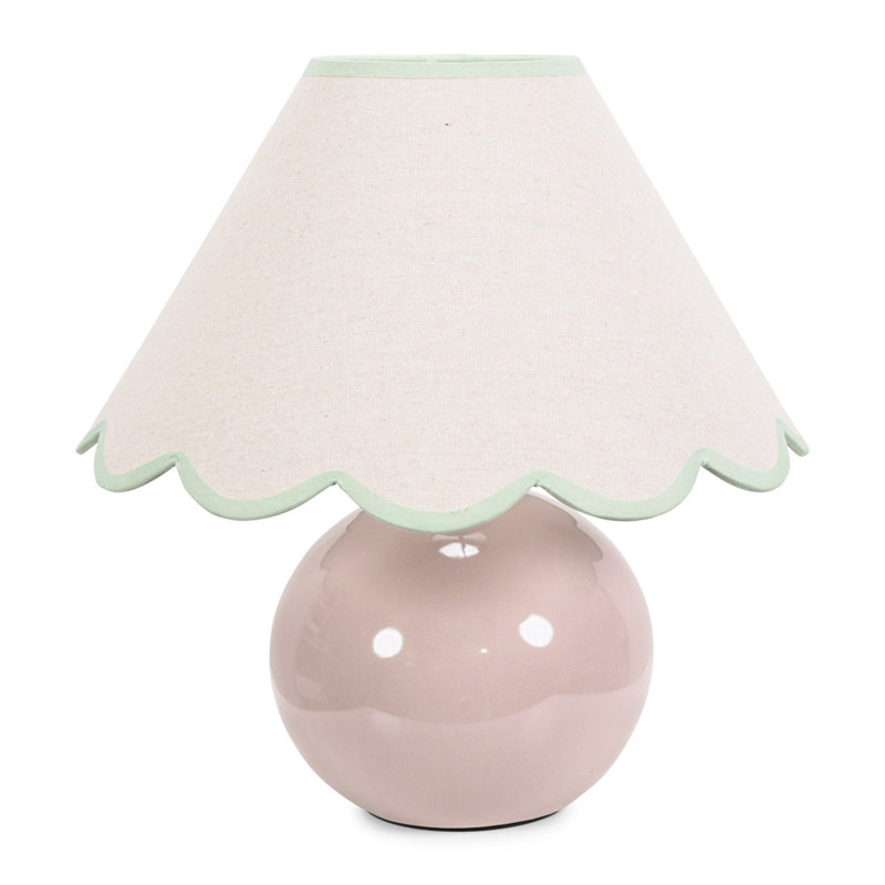 Berngard 37cm Lamp, Green/White, Cream, Yes