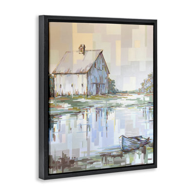 "Barn Reflections Landscape Floater", art mural par Linda Sperruche
