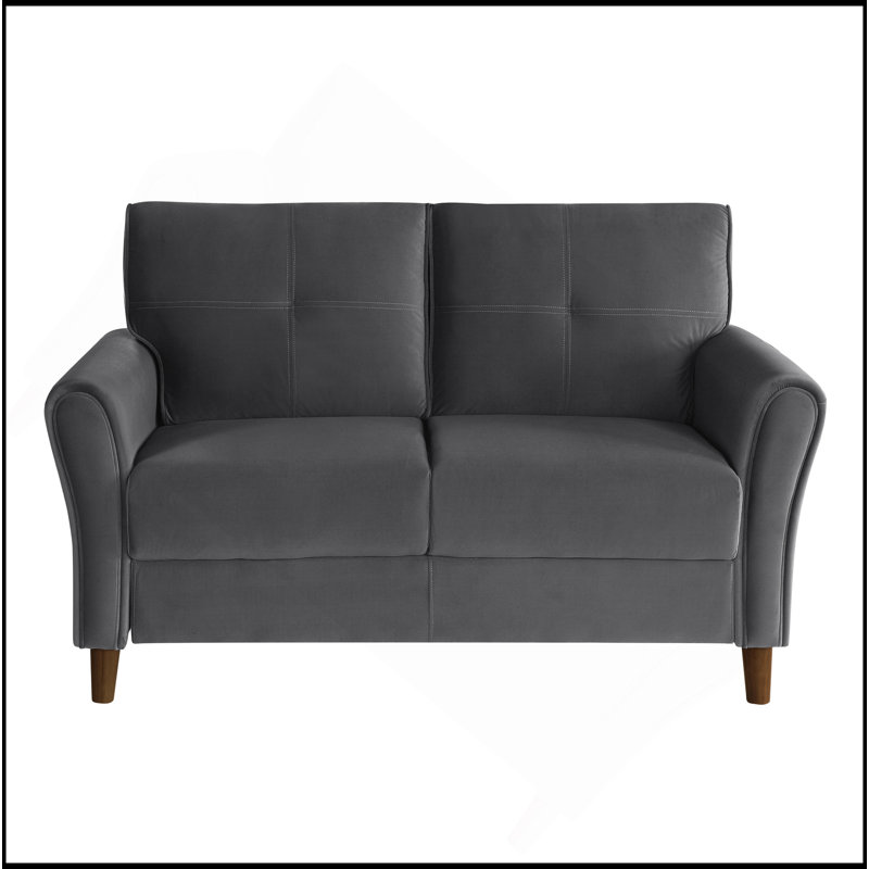Mobilier de salon moderne capitonné en velours gris rembourré 1pc, Gris