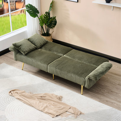 Corduroy Bed, 79" Foldable With Adjustable For Living Room And Restricted Spaces Versatile Narrow