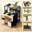 Table de chevet 2 tiroirs en tissu avec station de charge Highland Cow Baby Brown Peeping Highland Bovins