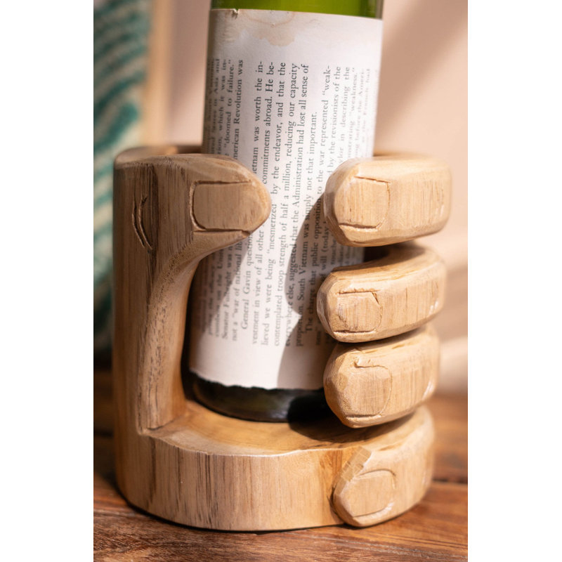  Support à vin décoratif en bois de teck