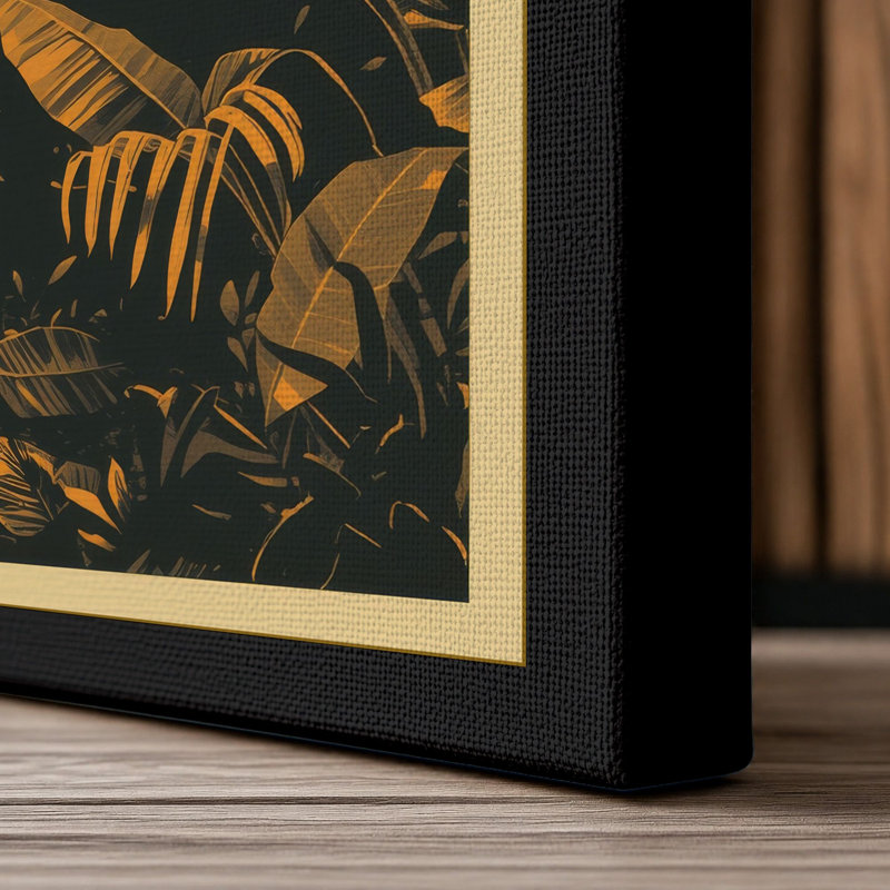 Sunset Tropical - Wrapped Canvas, 18x12 - 45.7 x 30.5 cm, Black Border