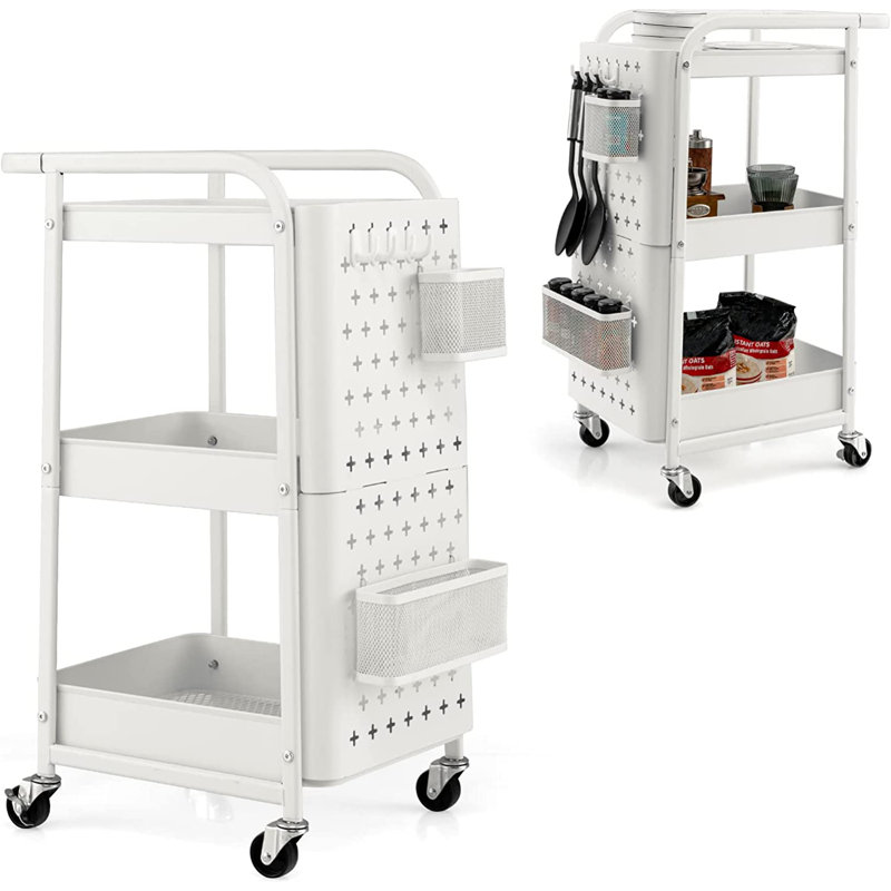 Metal Kitchen Cart, White