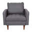 Chaise avec accoudoirs en faux lin de qualité commerciale Mid-Century-266577994