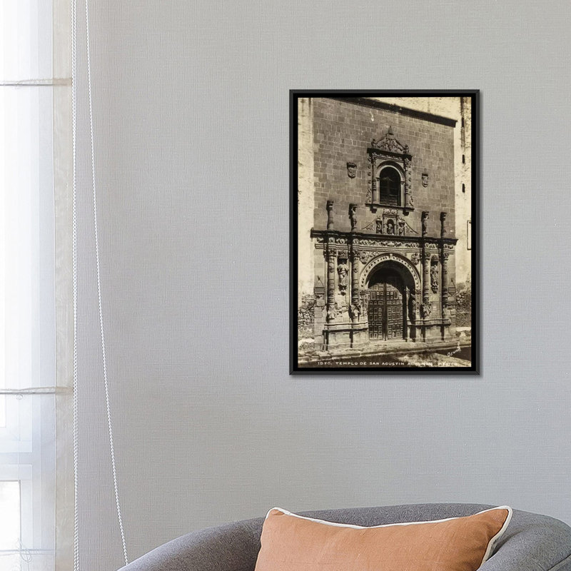 « old mexico i », impression sur toile, Toile avec cadre noir, H 26 po x l 18 po x P 1,5 po, Pas de tapis