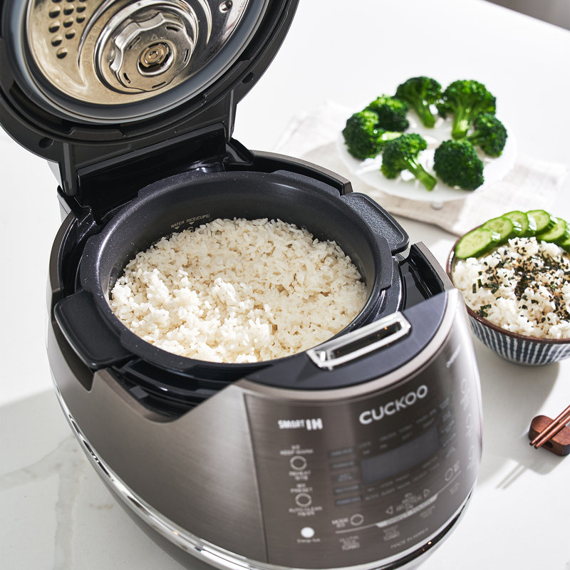 CUCKOO 6-Cup Induction Heating Pressure Rice Cooker with Nonstick Inner Pot, 21 Menu Modes, Fuzzy Logic Tech, 3 Voice Guide, Auto Clean (Dark Grey) CRP-DHSR0609FD