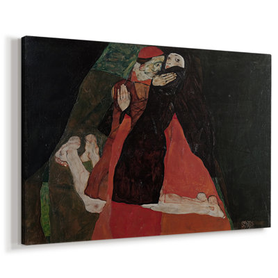 Cardinal et moniale (Caresse) - Egon Schiele - Toile tendue avec châssis - 1912