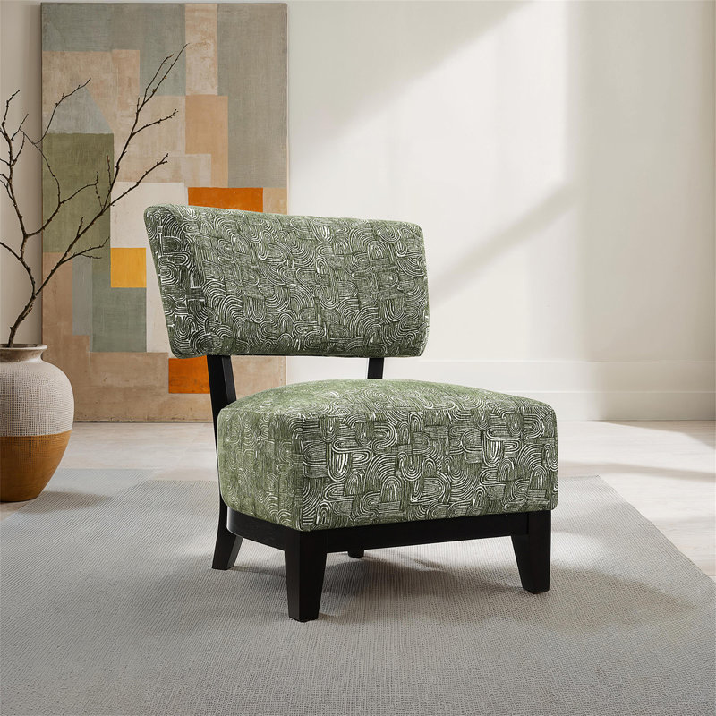 Green Finish 1Pc Accent Chair Armless Design And Angled Design Tapered Legs Primary Living Room, Green