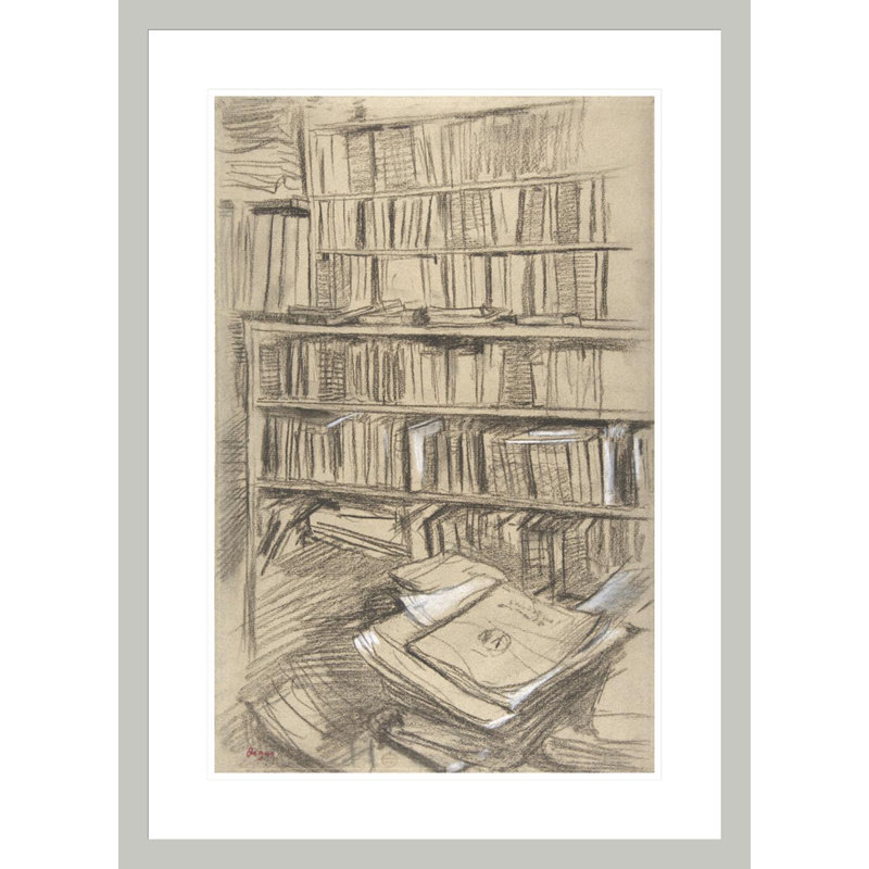 Bibliothèque par Edgar Degas - Impression sur toile encadrée, 29.5" H x 21.45" W