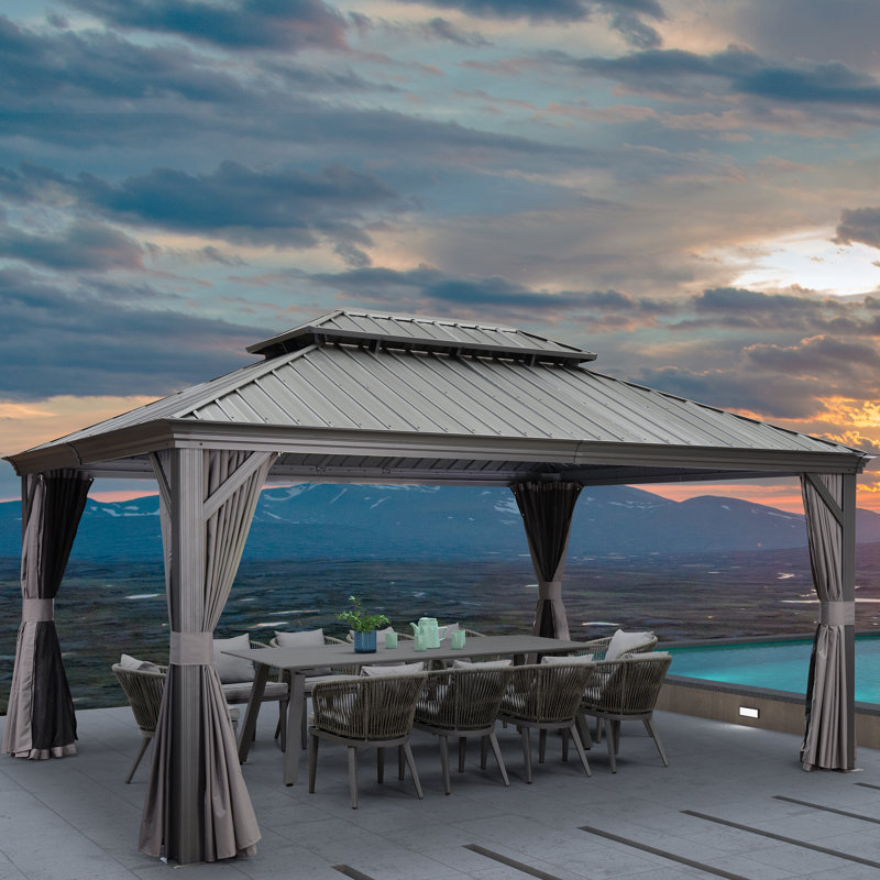 Aluminium Patio Gazebo, 4.9m x 3.7m