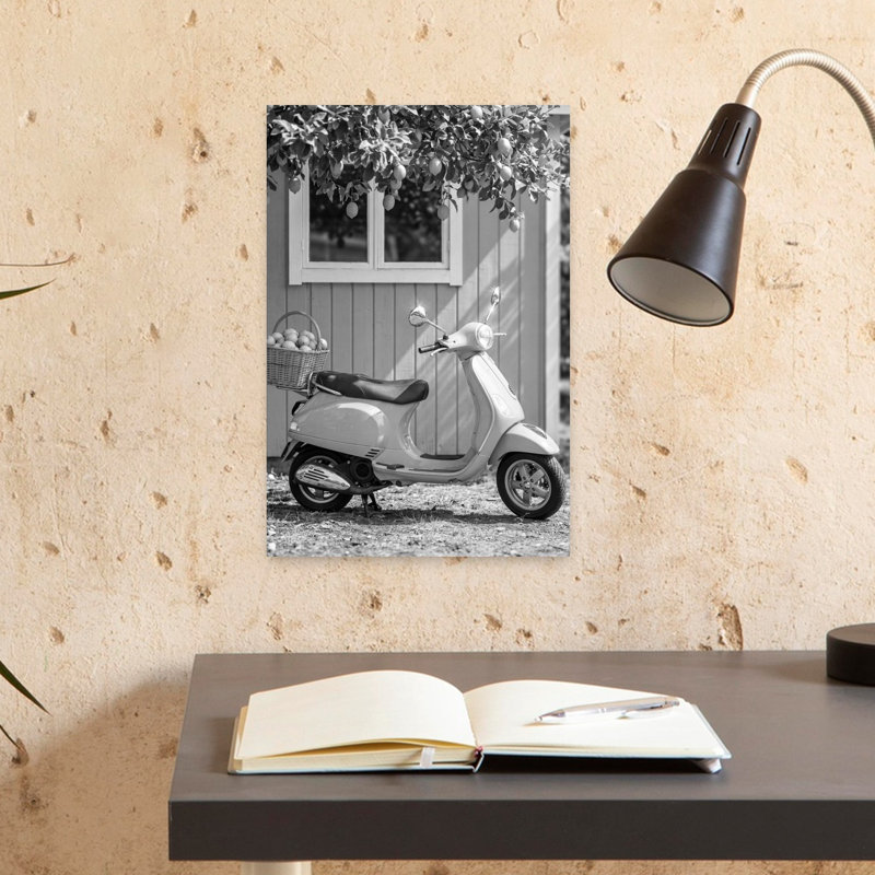 Summer Scooter Lemons Classic Retro Rustic Lemon Tree Fruit Nature Wall Art Print by Andreas Magnusson - Wrapped Canvas Print