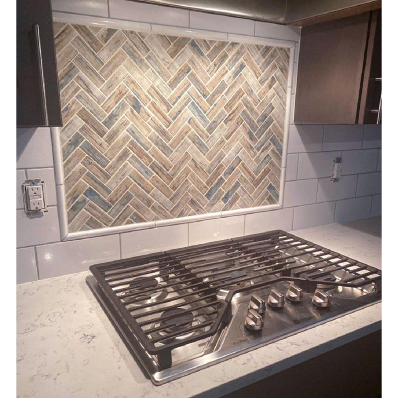 1.2 in. x 3.9 in. Herringbone Matte Tile