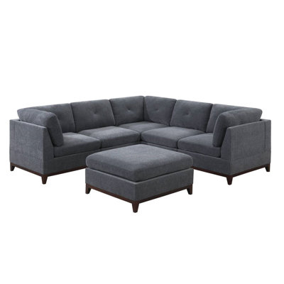 Upholstered L-Shaped Sectional Reversible