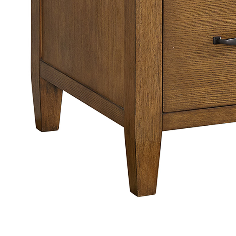 Bureau à double caisson Hanoverton avec alimentation / USB en chêne brun