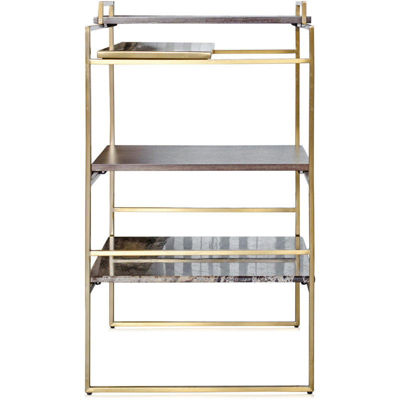 Architect End Table, Brushed Gold