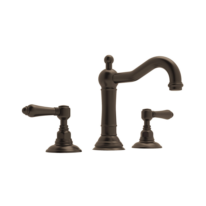 Acqui Widespread Bathroom Faucet with Drain Assembly, Tuscan Brass, Lever