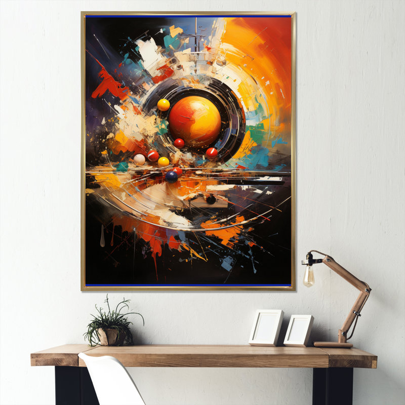 Celsie Billard Cueball Symphony An II, reproduction d'art sur toile, Cadre flottant doré, H 40 po x l 30 po x P 1,5 po