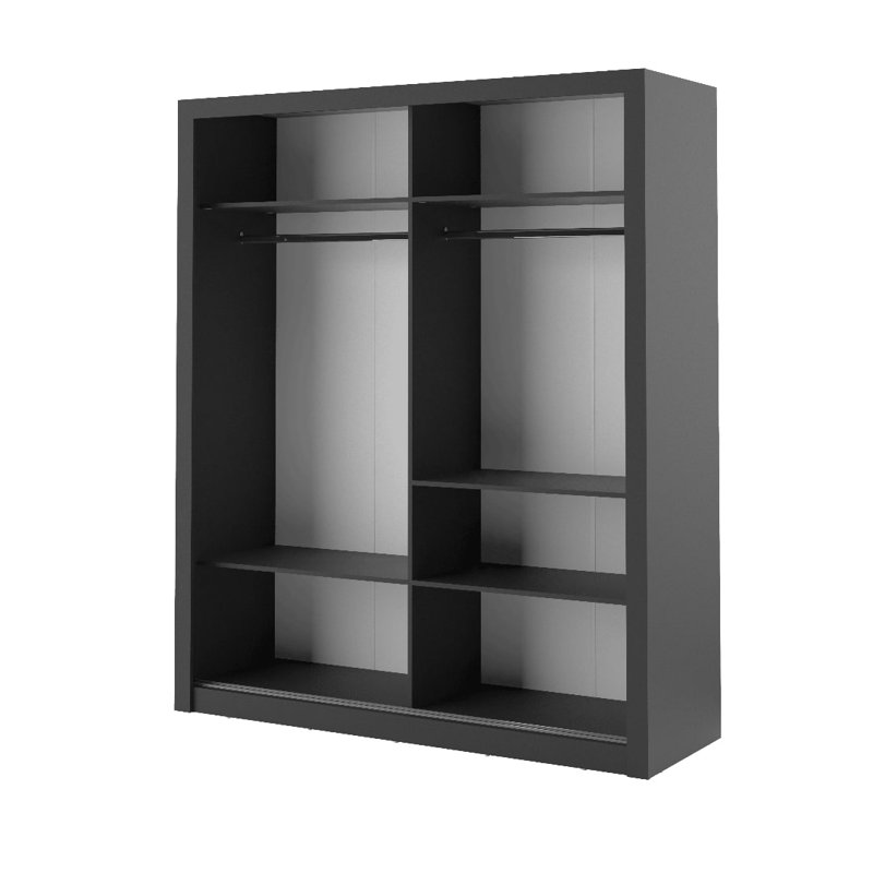 Nastasja 2 Door Manufactured Wood Wardrobe, Black