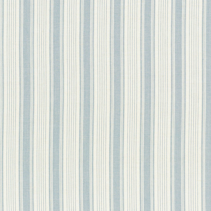 Schumacher x Mark D. Sikes Ojai Stripe Fabric, China Blue