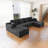 131.9*68.9"Modular Sectional Sofa Seat,Upholstered Compressed Couch For Living Room,Bedroom,Apartment,No Assembly Required,4 PC Free Combination,Plush Corduroy Fabric,GREY