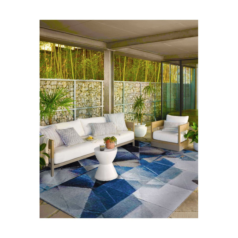 Triangular Themed Woven Base Washable Rug, Runner 2'6" x 6'7" Rug Pad Included
