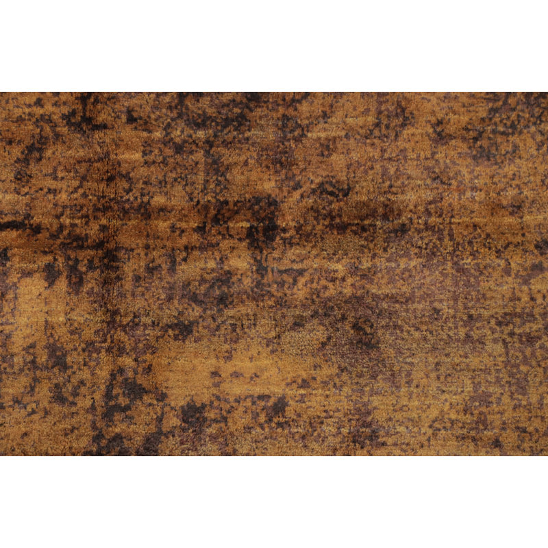 Tapis rustique doré et brun à motif délavé 6 x 8