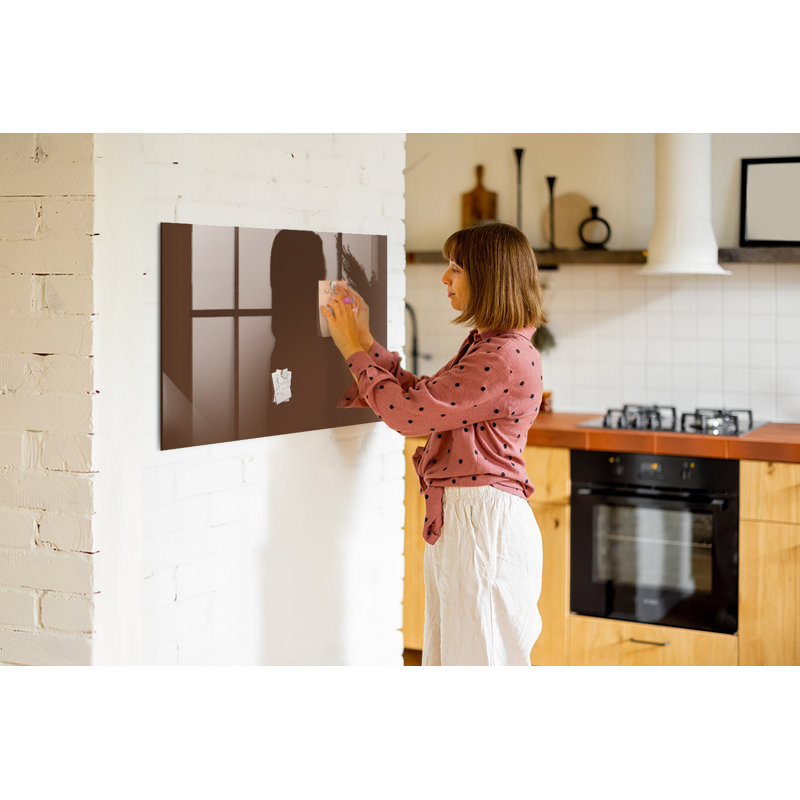 Magnetic Glass Dry Erase Board, Brown