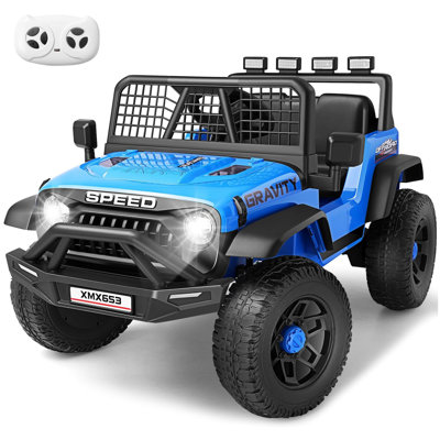 24V Ride On Car With Remote Control,Toddler Electric Car, 2×100W Strong Motors, Shock Springs, Fast/Slow Speeds, Drving/Reverse, LED Light&Music&Horn&Bluetooth