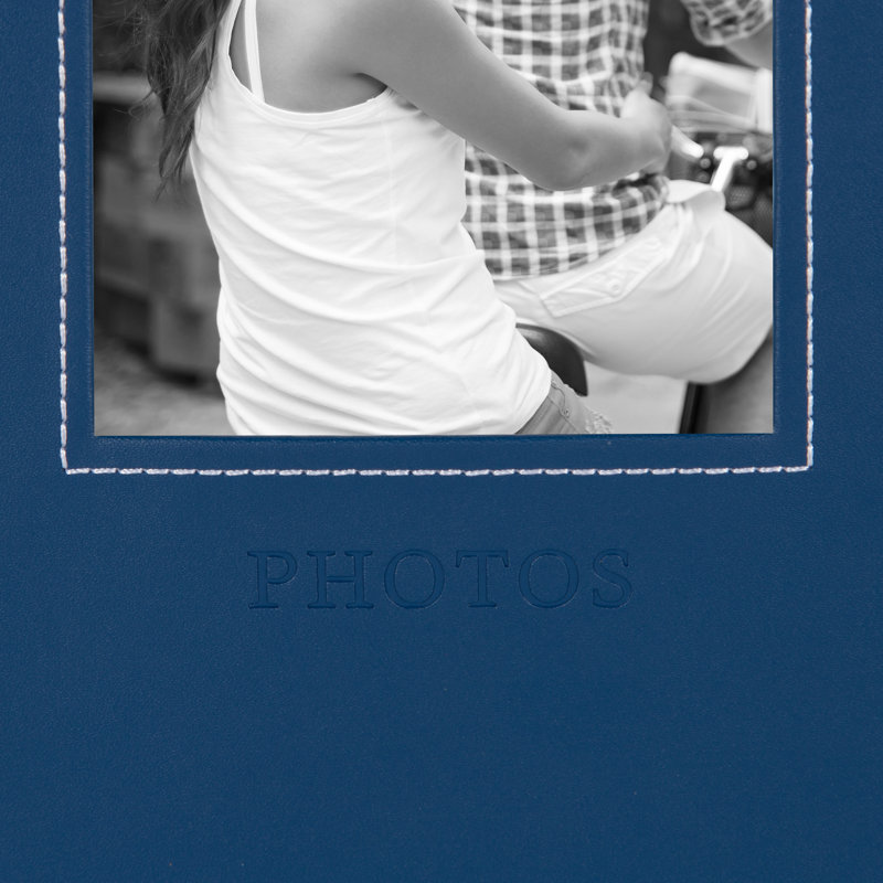 Album photo en similicuir embossé, H 12,8 po x l 8,8 po x p 2 po, Gris