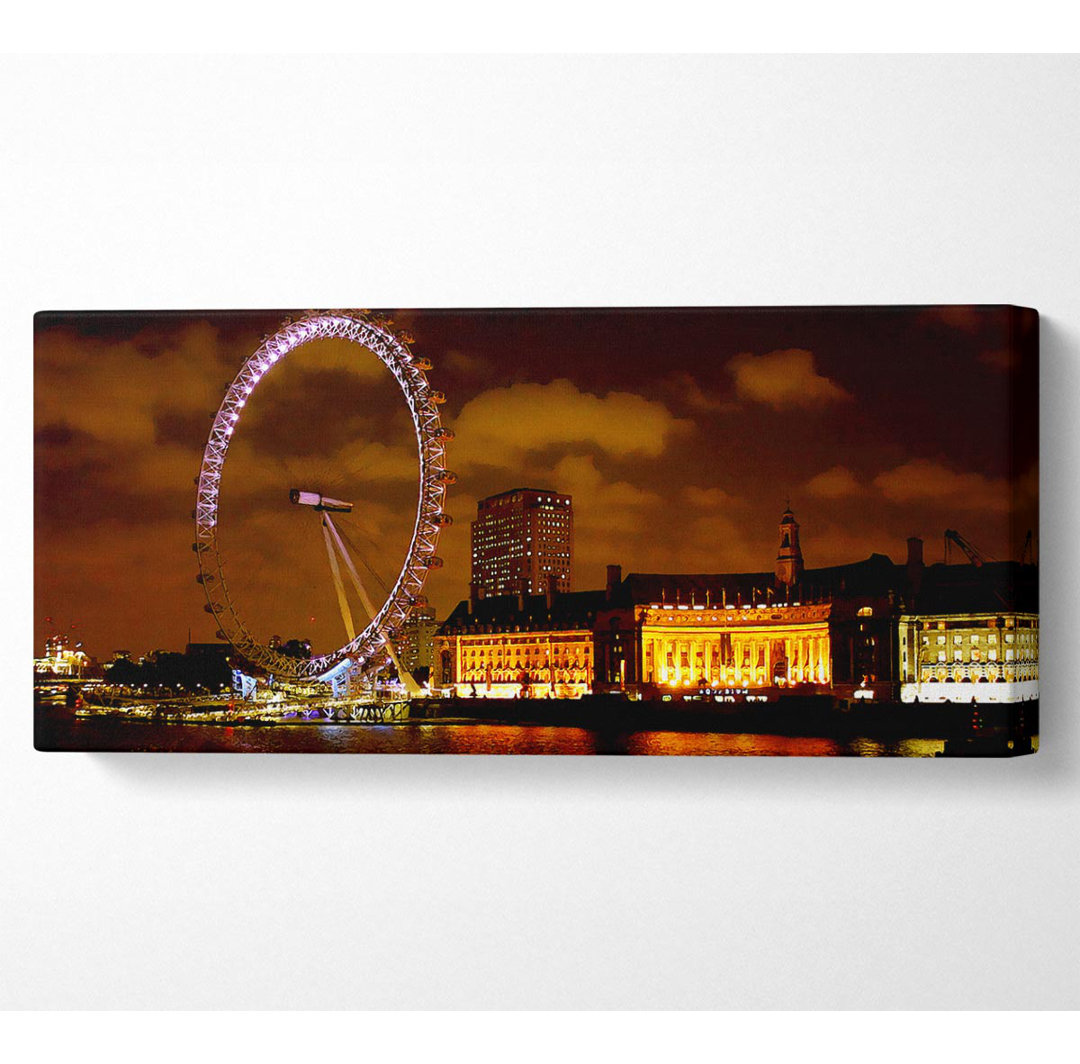 London Eye Nachthimmel Panoramaleinwand