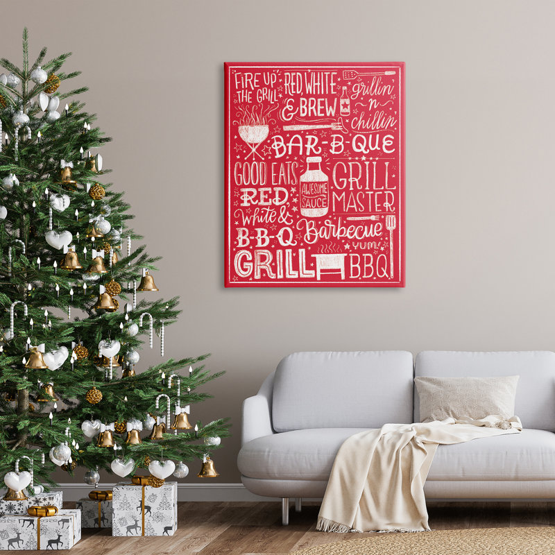 "Fire up grill Summer BBQ" par Amanda McGee - Art textuel, Toile tendue, H 48 po x l 36 po