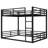 Metal Queen over Queen Bunk Bed for Teens and Adults,Space-Saving/Noise Reduced/No Box Spring Needed,Black-1236293585