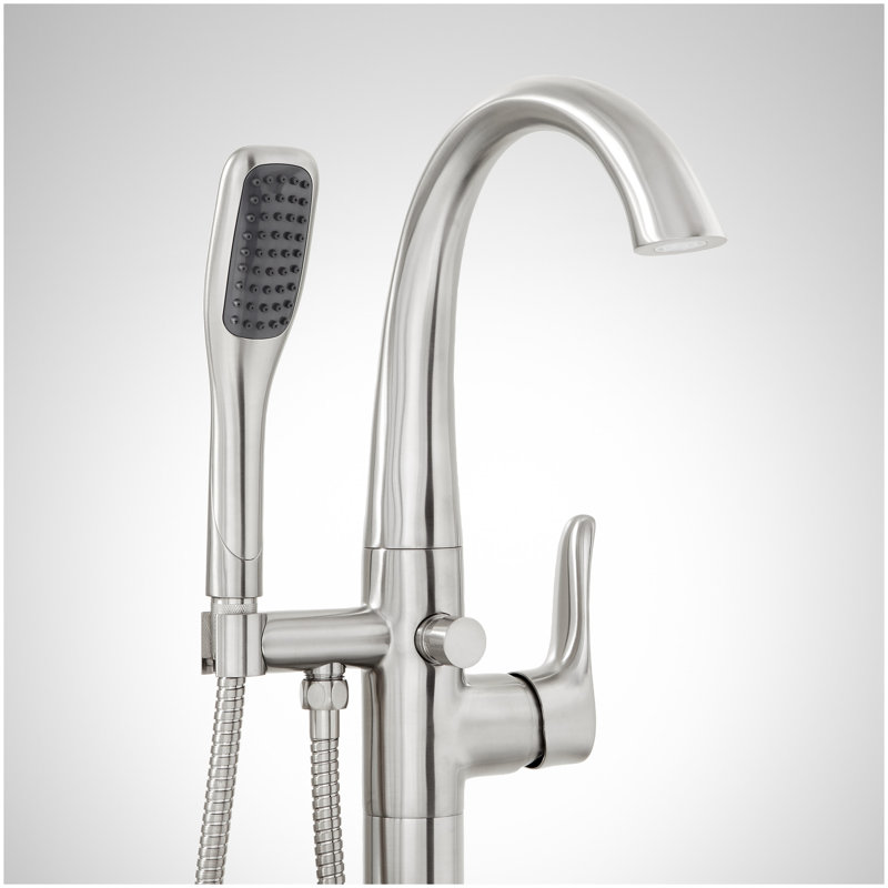 Provincetown Freestanding Tub Faucet with Hand Shower and Rough-In Valve Less Stops - Chrome, Chrome
