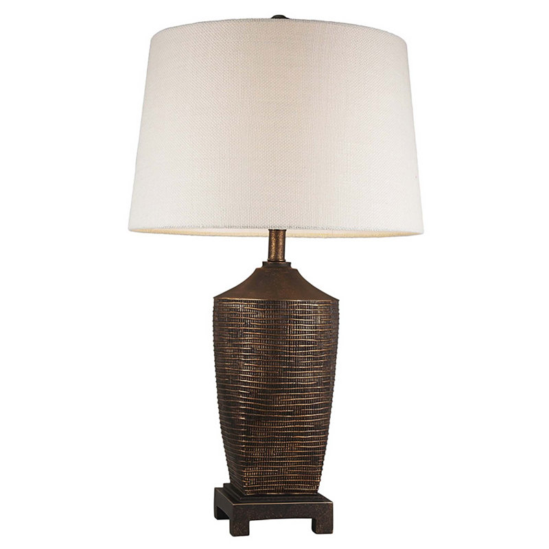 Lampe de table 30 "en polyrésine haute" Kayan ", finition bronze rustique