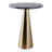 Modern Pedestal Side Table With Marble Top And Conical Base - Functional Narrow End Table For Living Room Display - 22.25", Black