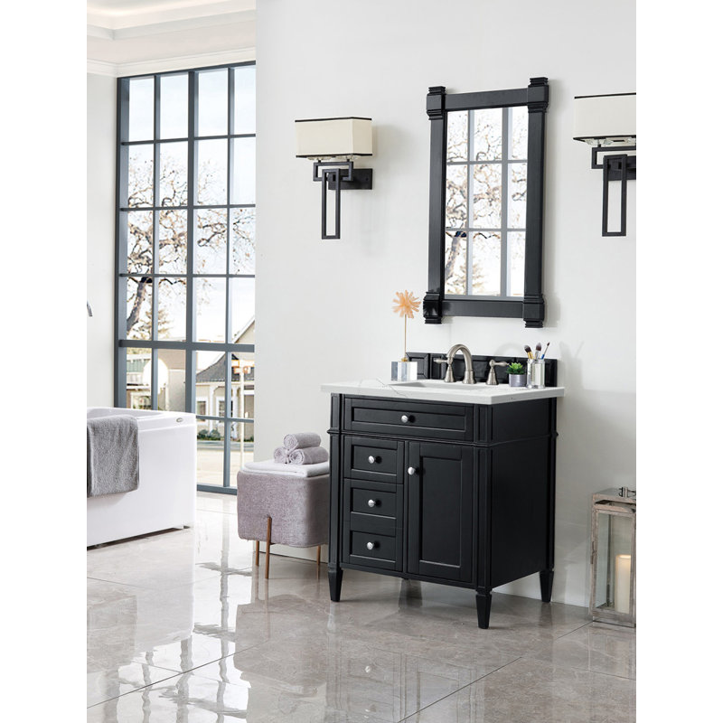 Brittany 30'' W Single Vanity, Black Onyx, 8" Widespread, Ethereal Noctis