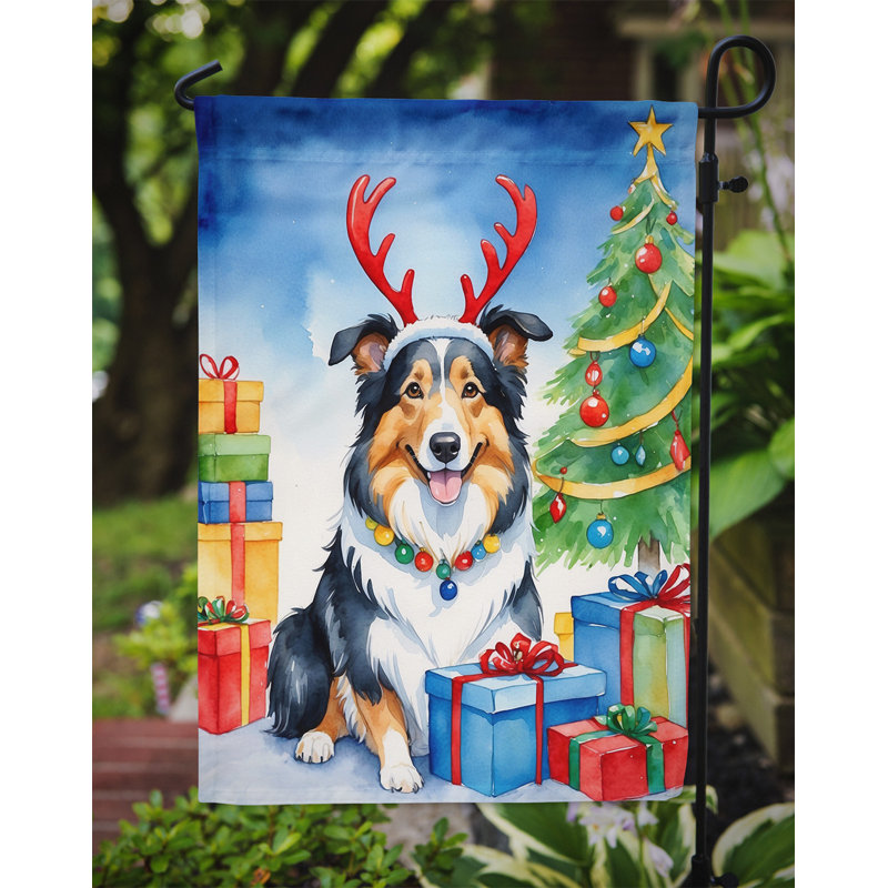 Drapeau de Noël renne de jardin, Colley