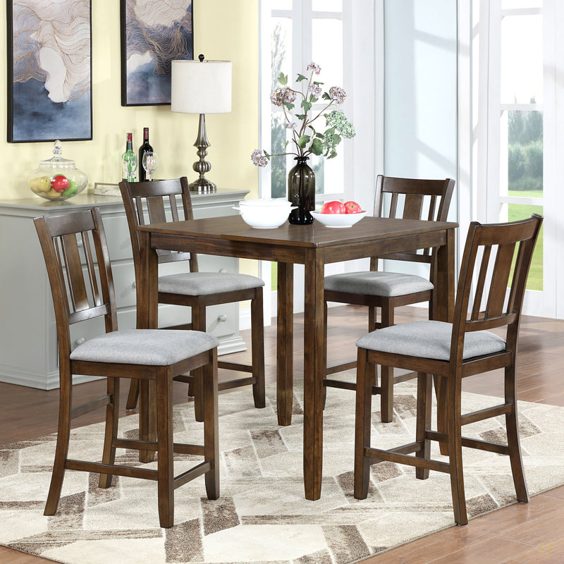 Chaises de salle à manger seulement, ensemble de chaises de salle à manger à hauteur de comptoir pour 4 personnes, chaise de cuisine avec siège rembourré