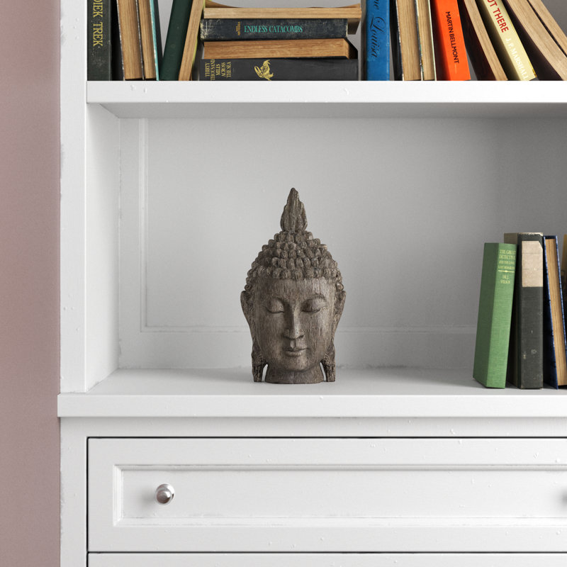 Tête de Bouddha méditant, 12" H x 6.5" W x 6.3" D, 1