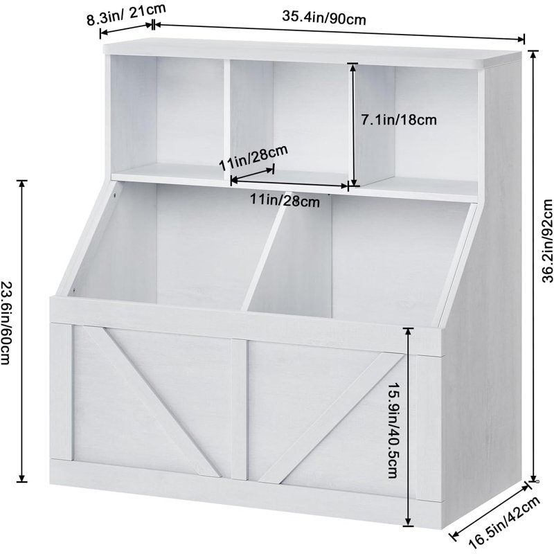 90cm H x 90cm W Bookcase, Beige