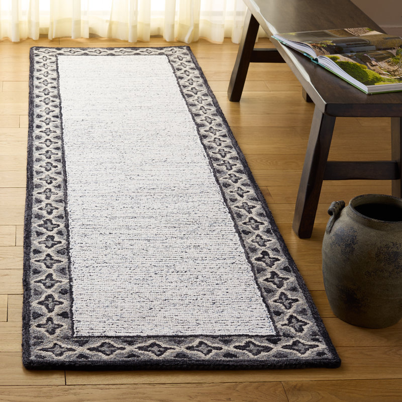 Tapis en laine touffeté à la main Pine, Tapis de couloir 2 pi 3 po x 8 pi
