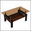 Table basse rectangulaire avec plateau en verre trempé et rangement en panneau de fibres à densité moyenne, mobilier de salon moderne et durable-1249065816-1249065819